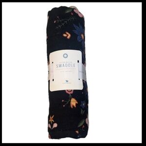 Little Unicorn black Floral custom Muslin Swaddle Blanket